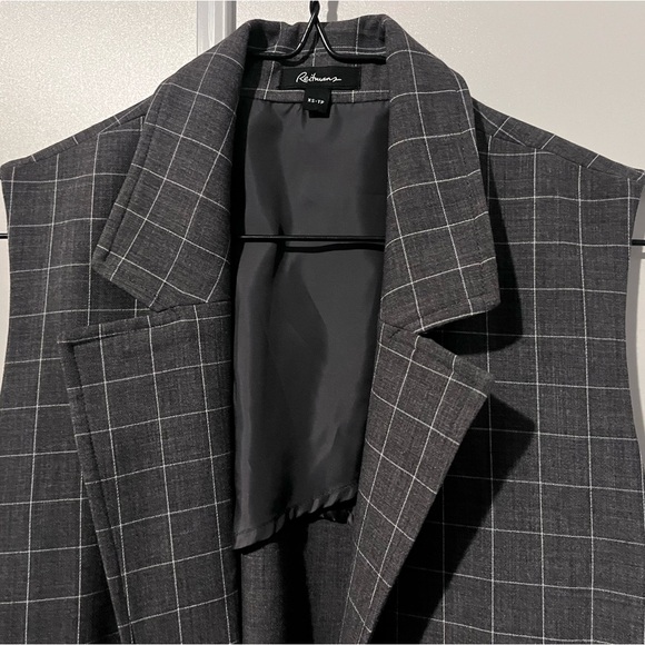 Reitmans Checkered Gray Long Women's Vest Size XS - Picture 3 of 3